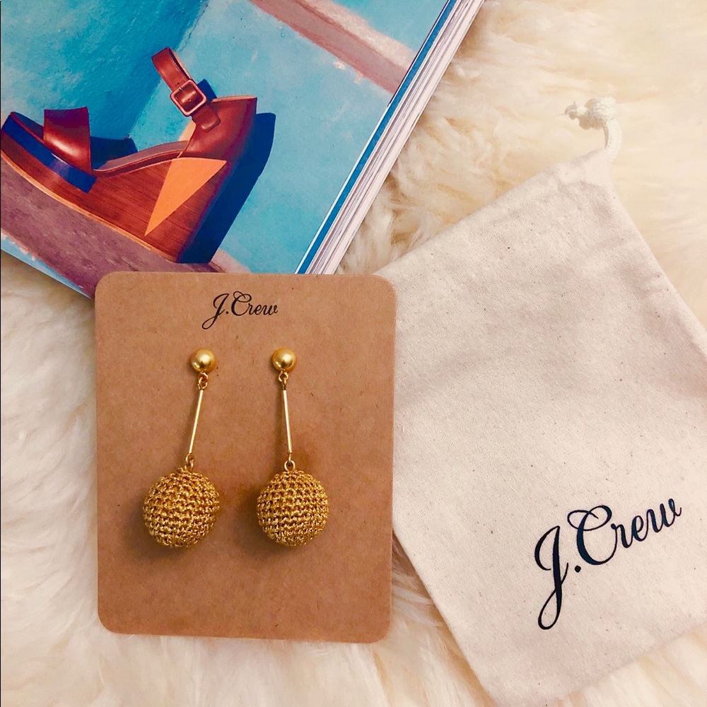 🎊HP🎊J Crew/ Crochet bead drop earrings/Golden
